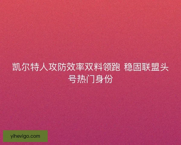 凯尔特人攻防效率双料领跑 稳固联盟头号热门身份