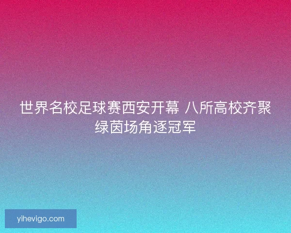 世界名校足球赛西安开幕 八所高校齐聚绿茵场角逐冠军 世界名校足球赛西安开幕 八所高校齐聚绿茵场角逐冠军